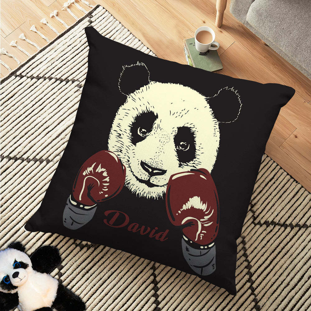 Custom Name Pillow Personalized Panda Bear Boxer Pillow Cool Panda Gift -
