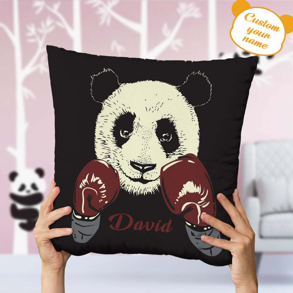 Custom Name Pillow Personalized Panda Bear Boxer Pillow Cool Panda Gift -