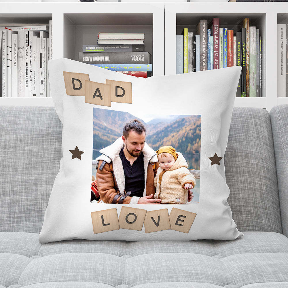 Personalized Photo Pillow Father's Love As If Mountain Pillow Best Father's Day Gift - soufeelus