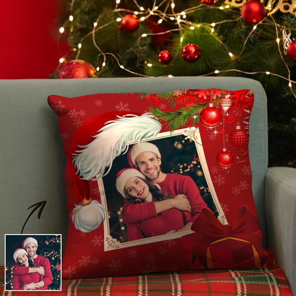 Custom Photo Christmas Pillow Couple Theme - soufeelus