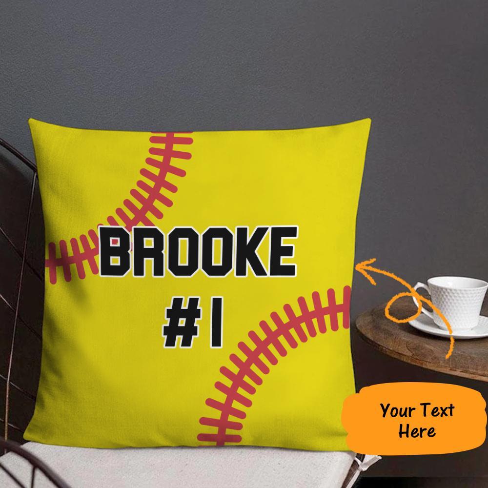 Custom Softball Personalized Throw Pillow Best Gift for Him - soufeelus