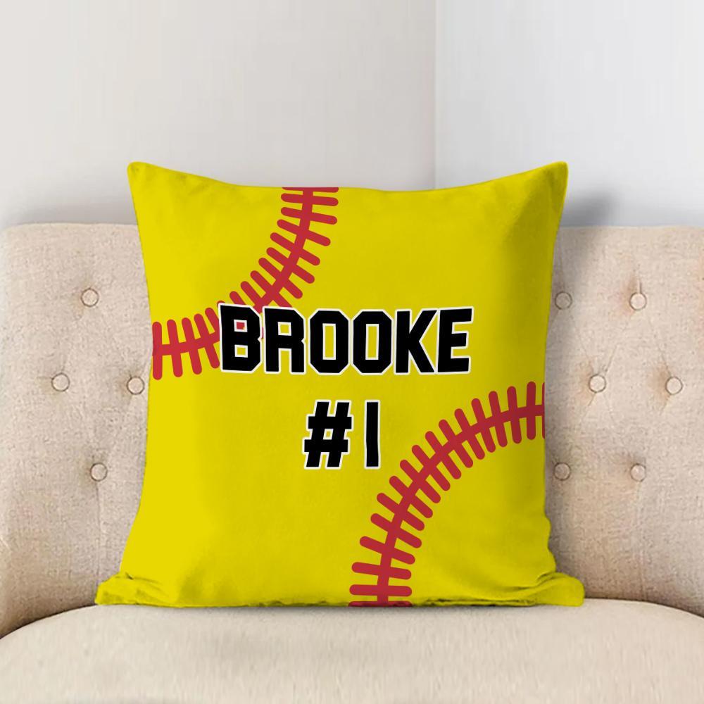 Custom Softball Personalized Throw Pillow Best Gift for Him - soufeelus