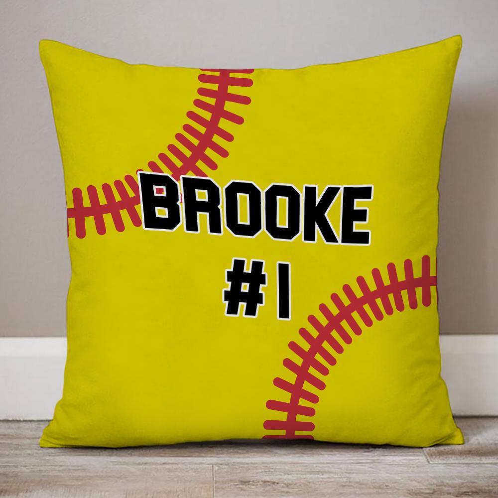 Custom Softball Personalized Throw Pillow Best Gift for Him - soufeelus