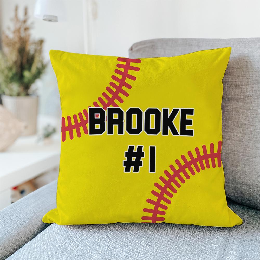 Custom Softball Personalized Throw Pillow Best Gift for Him - soufeelus