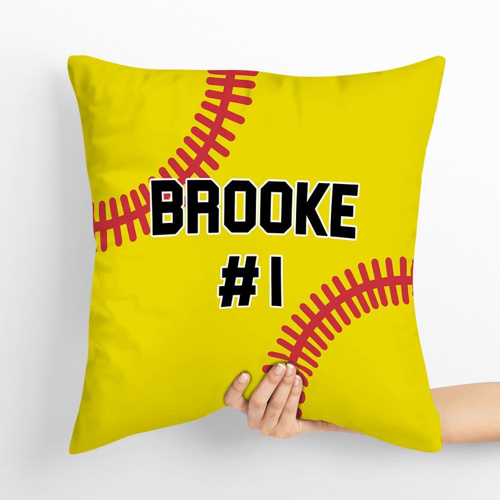 Custom Softball Personalized Throw Pillow Best Gift for Him - soufeelus