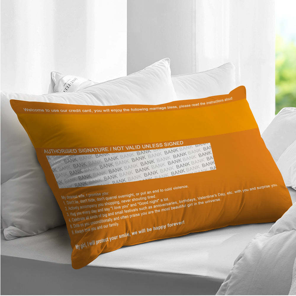 Custom Photo Date Card Design Pillow Personalized Oath Book Rectangular Pillow Wedding Gift for Couple - soufeelus