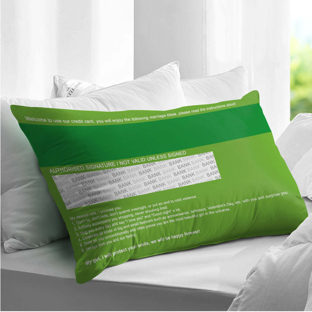 Custom Photo Date Card Design Pillow Personalized Oath Book Rectangular Pillow Wedding Gift for Couple - soufeelus