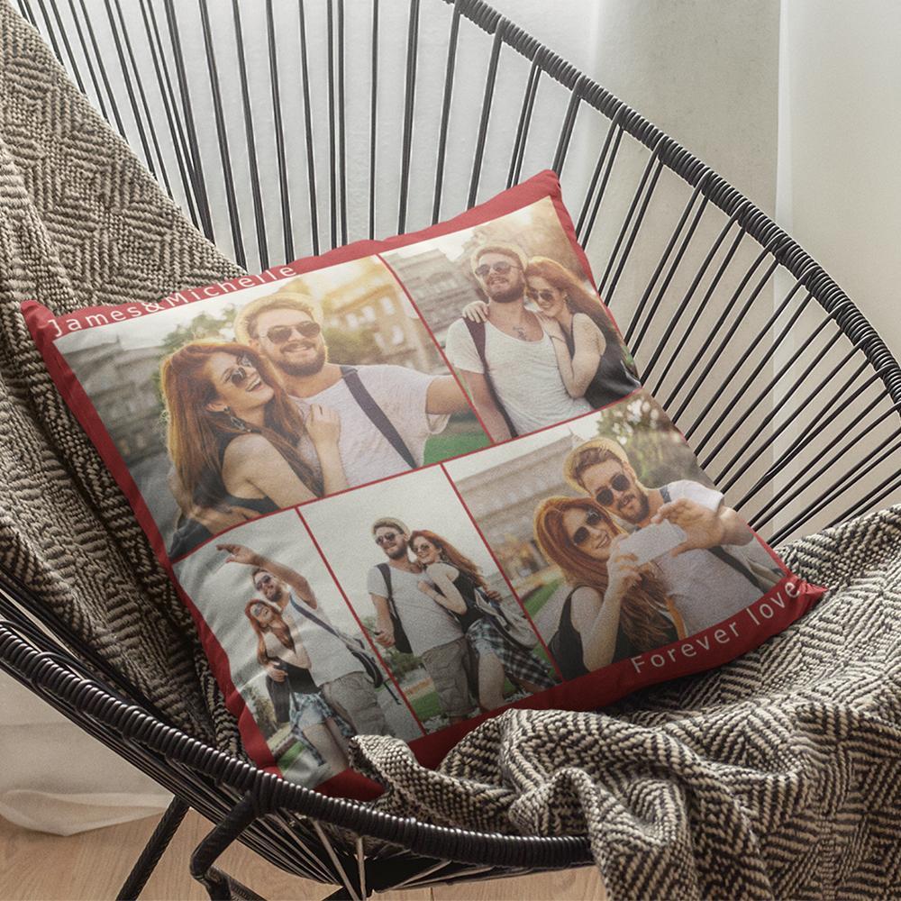 Custom Engraved Photo Collage Pillow You can Custom Multiple Photos to Send to Your Girlfriend