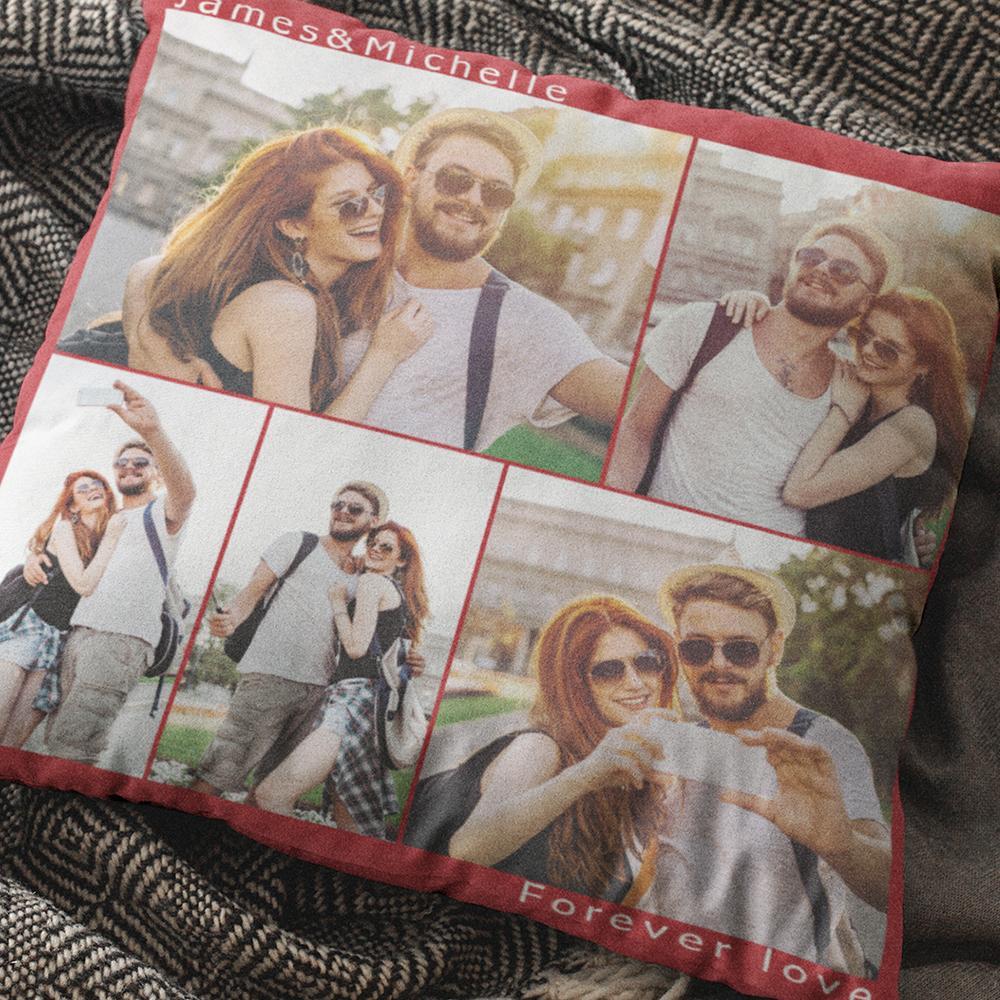 Custom Engraved Photo Collage Pillow You can Custom Multiple Photos to Send to Your Girlfriend