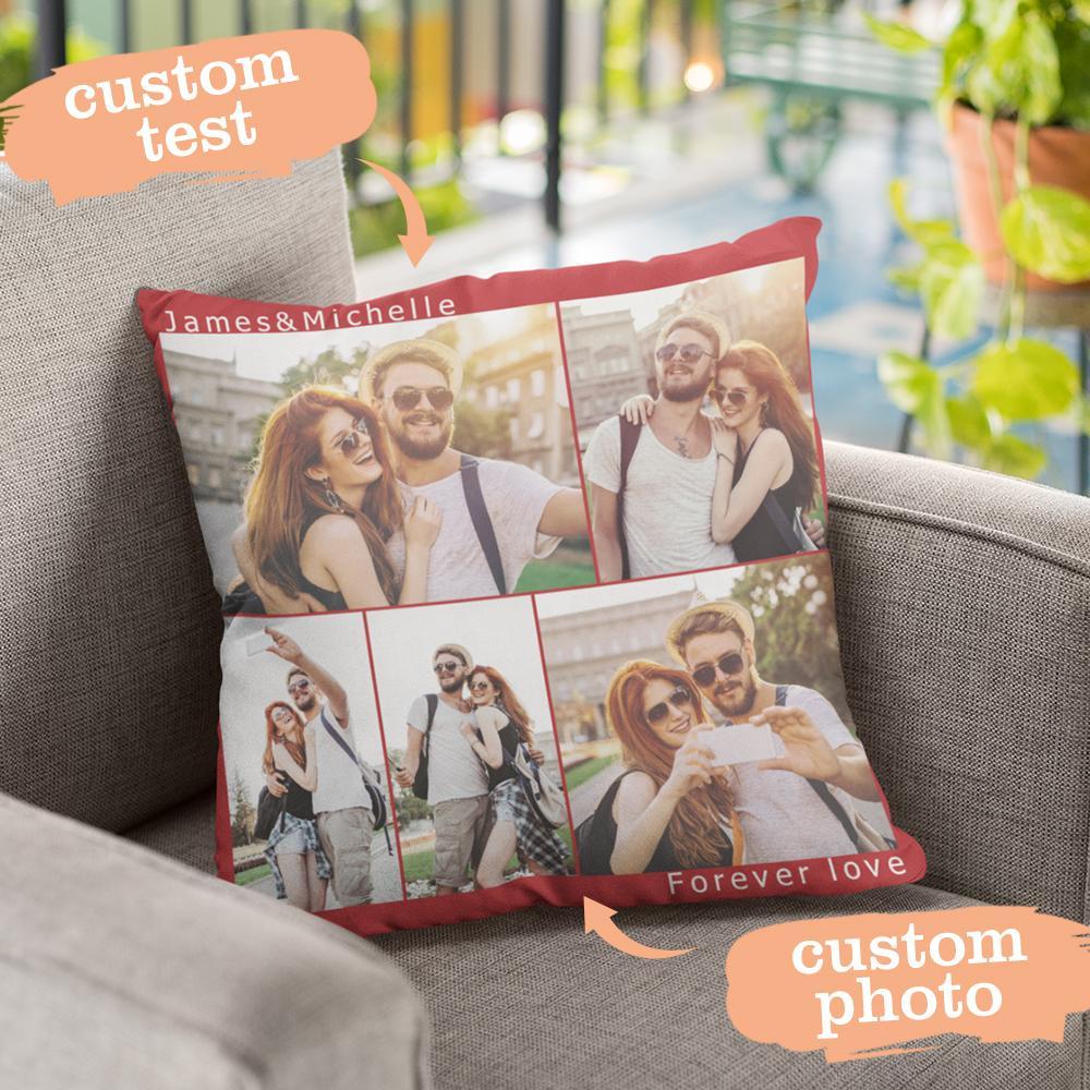 Custom Engraved Photo Collage Pillow You can Custom Multiple Photos to Send to Your Girlfriend