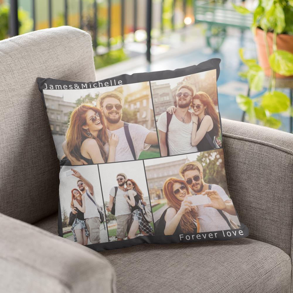 Custom Engraved Photo Collage Pillow You can Custom Multiple Photos to Send to Your Girlfriend