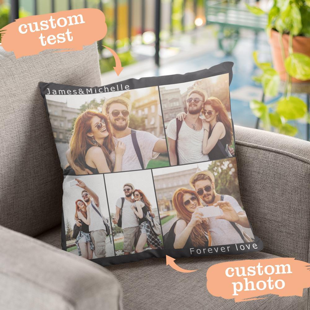Custom Engraved Photo Collage Pillow You can Custom Multiple Photos to Send to Your Girlfriend