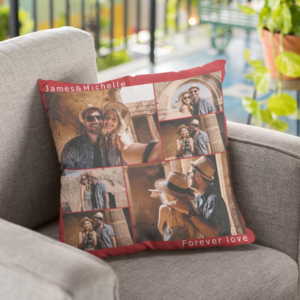 Custom Engraved Photo Collage Pillow You can Custom Multiple Photos to Send to Your Girlfriend