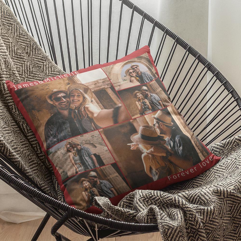 Custom Engraved Photo Collage Pillow You can Custom Multiple Photos to Send to Your Girlfriend