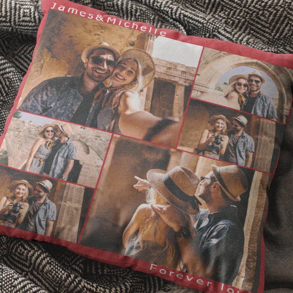 Custom Engraved Photo Collage Pillow You can Custom Multiple Photos to Send to Your Girlfriend
