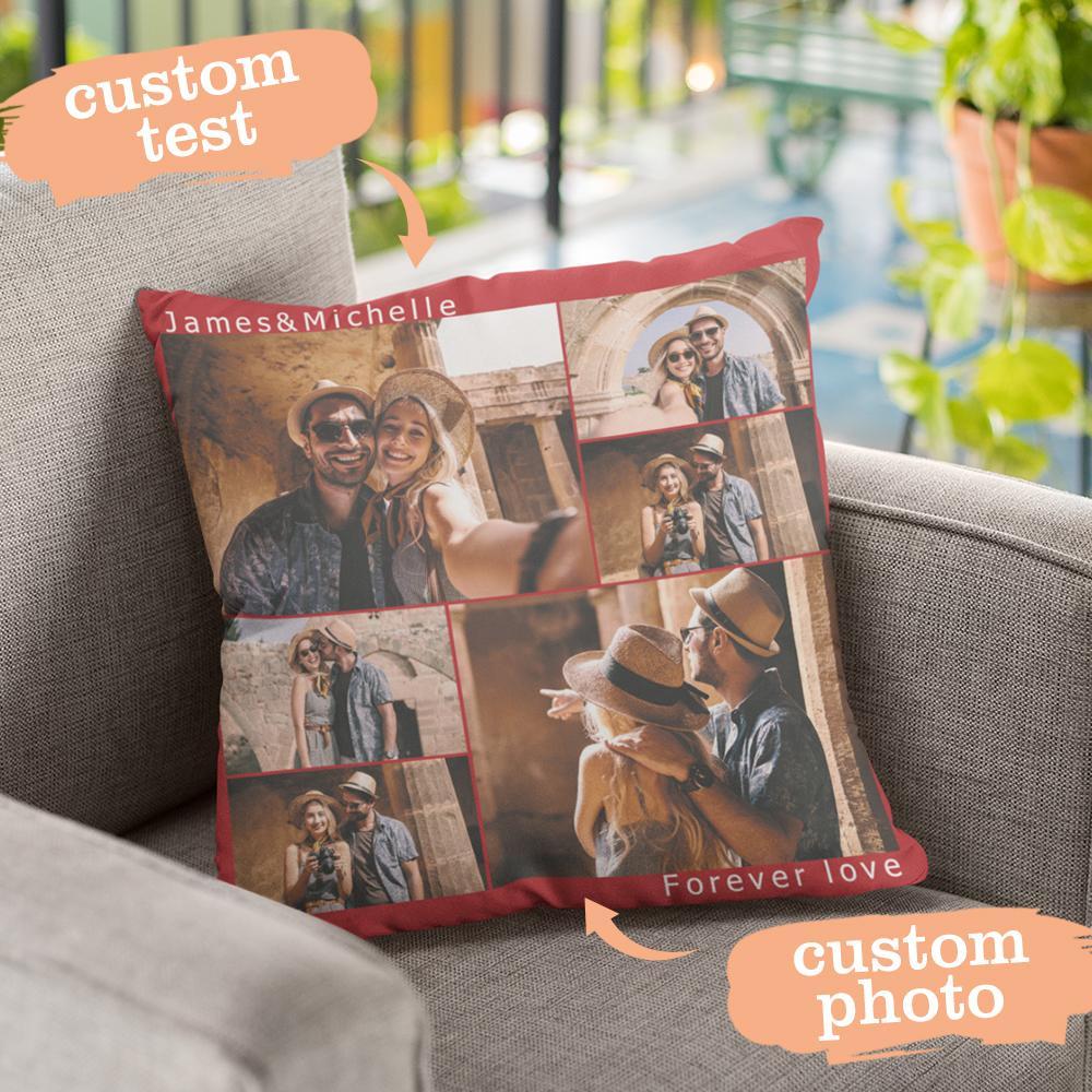 Custom Engraved Photo Collage Pillow You can Custom Multiple Photos to Send to Your Girlfriend