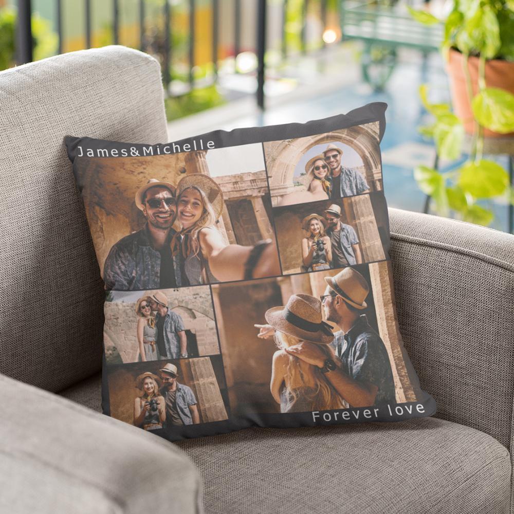 Custom Engraved Photo Collage Pillow You can Custom Multiple Photos to Send to Your Girlfriend
