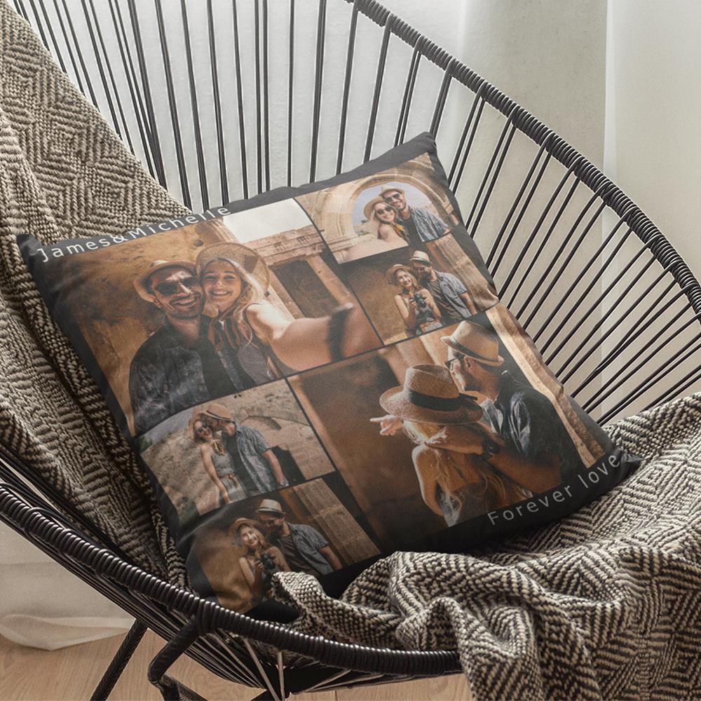 Custom Engraved Photo Collage Pillow You can Custom Multiple Photos to Send to Your Girlfriend