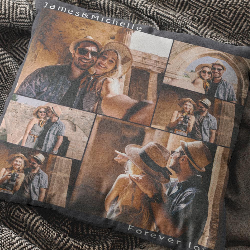 Custom Engraved Photo Collage Pillow You can Custom Multiple Photos to Send to Your Girlfriend