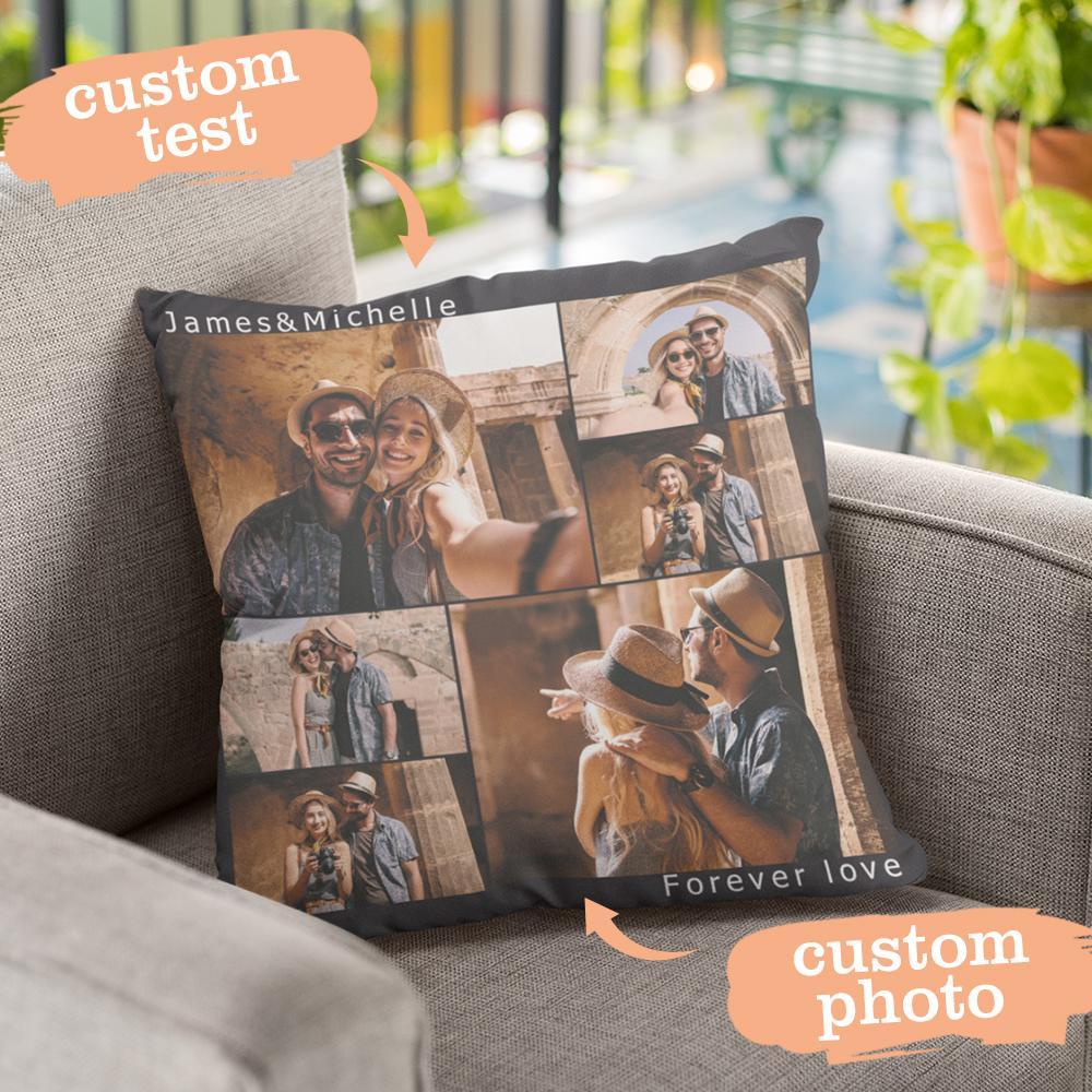 Custom Engraved Photo Collage Pillow You can Custom Multiple Photos to Send to Your Girlfriend