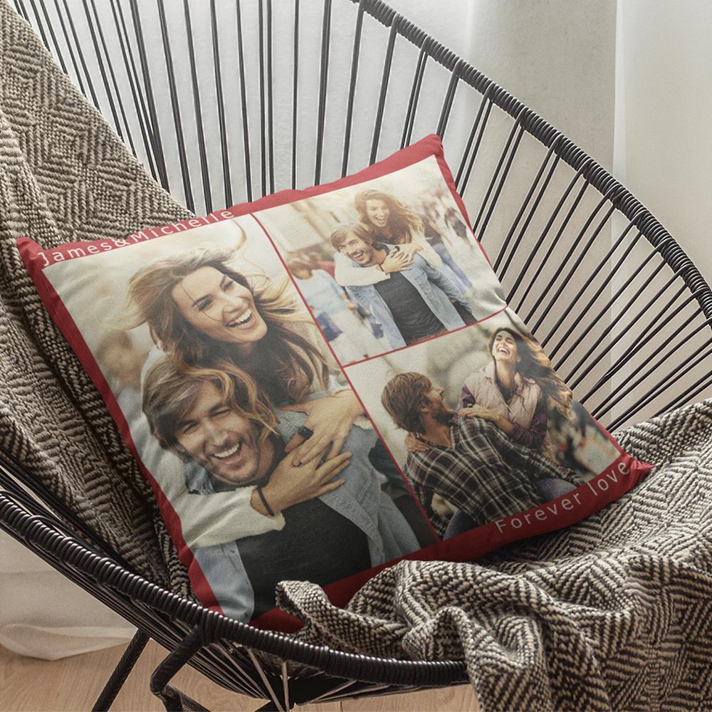 Custom Engraved Photo Collage Pillow You can Custom Multiple Photos to Send to Your Girlfriend