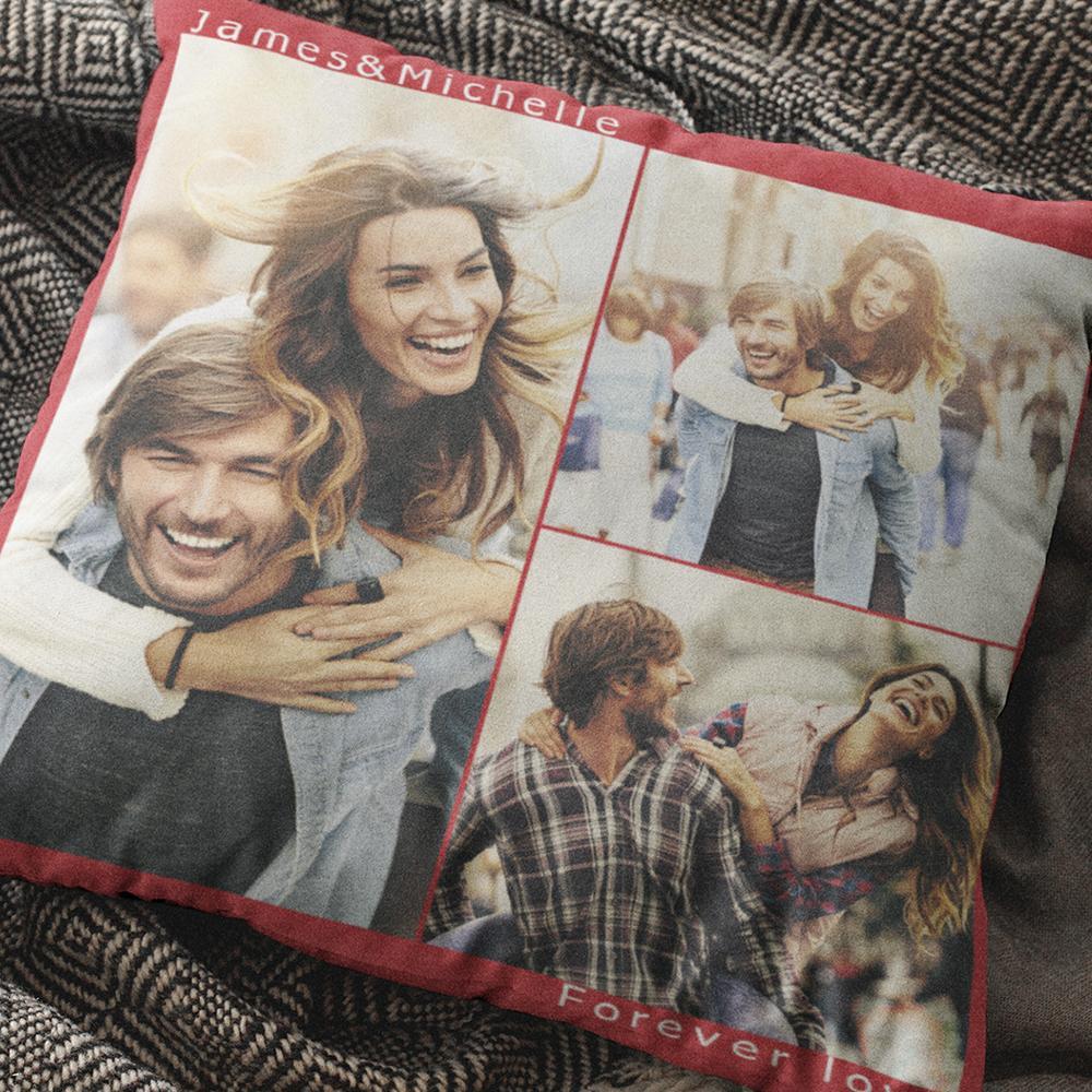Custom Engraved Photo Collage Pillow You can Custom Multiple Photos to Send to Your Girlfriend