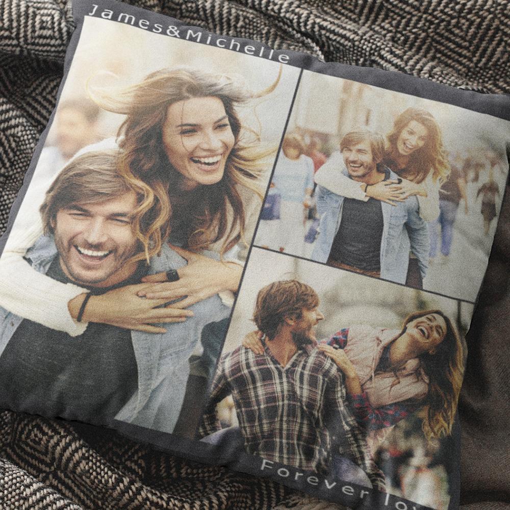 Custom Engraved Photo Collage Pillow You can Custom Multiple Photos to Send to Your Girlfriend