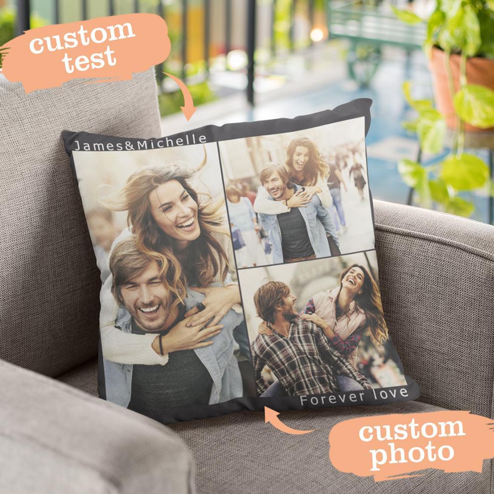 Custom Engraved Photo Collage Pillow You can Custom Multiple Photos to Send to Your Girlfriend