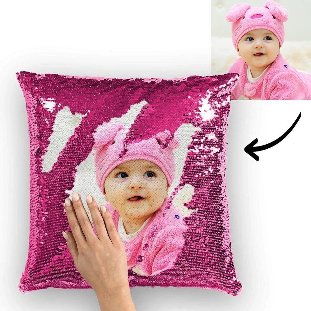 Custom Pillowcase Photo Magic Sequins Yellow Shiny 15.75 * 15.75 - soufeelus