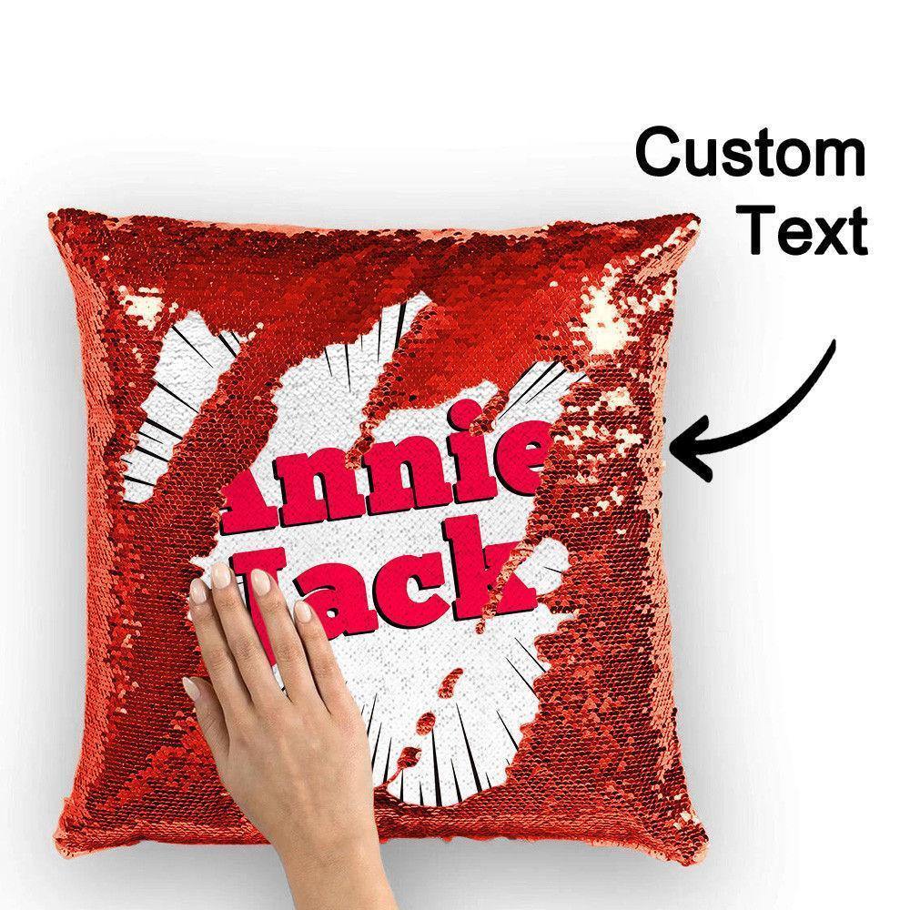 Custom Engraved Magic Sequins Pillowcase Red Color Shiny-40?á40cm - soufeelus