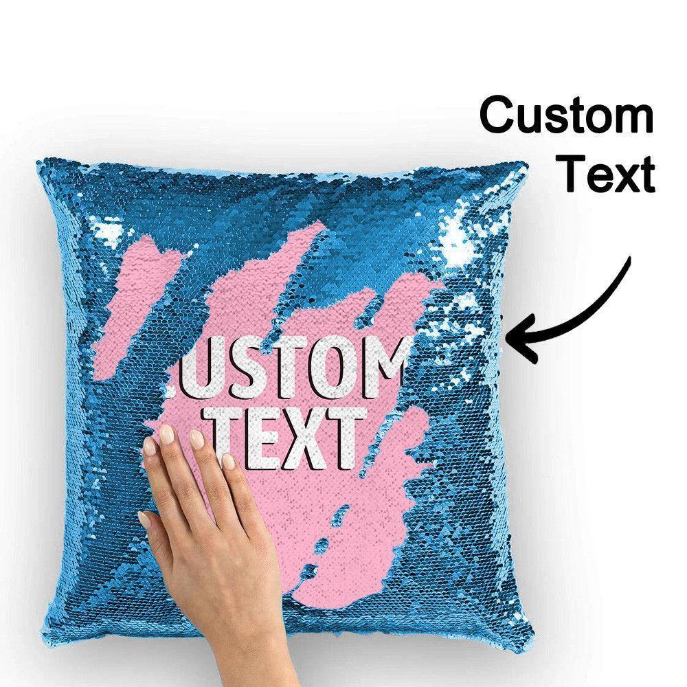 Custom Engraved Magic Sequins Pillowcase Blue Color Shiny-40?á40cm - soufeelus