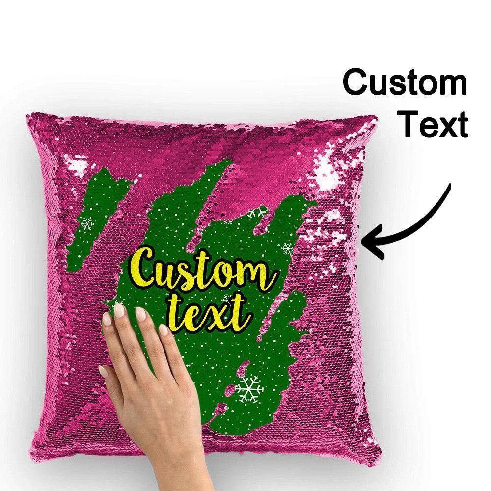 Custom Engraved Magic Sequins Pillowcase Pink Color Shiny-40?á40cm - soufeelus