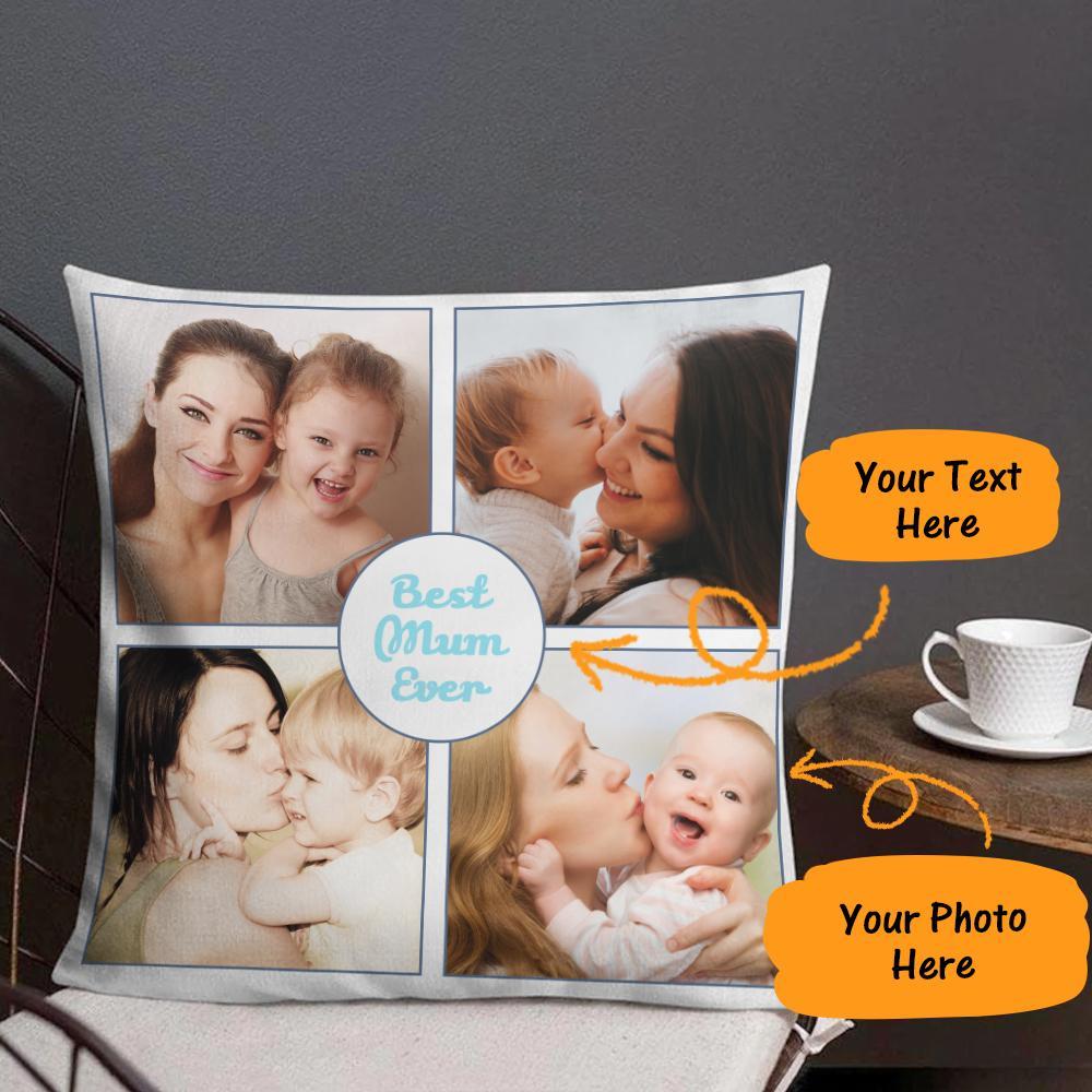 Custom Photo Pillow Cushion Pillowcase Cover Collage Photo Mother's Day Gift - soufeelus