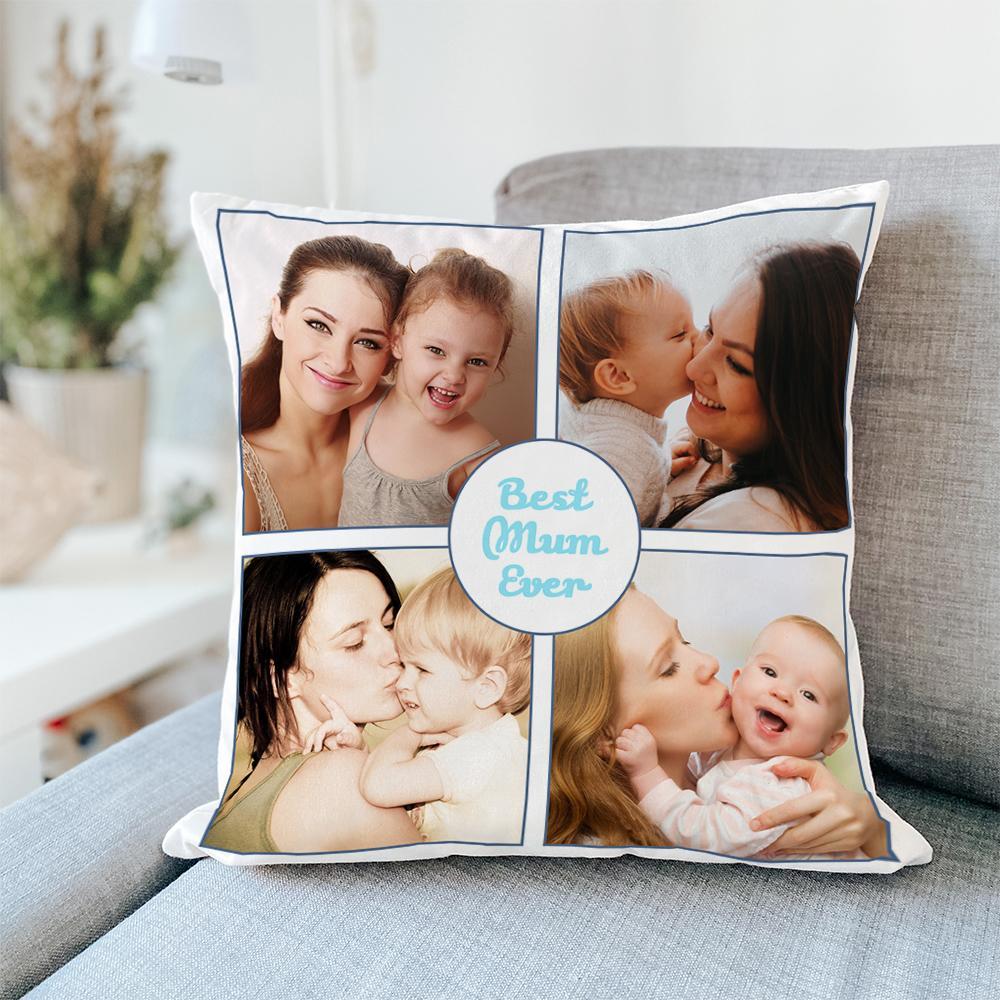 Custom Photo Pillow Cushion Pillowcase Cover Collage Photo Mother's Day Gift - soufeelus