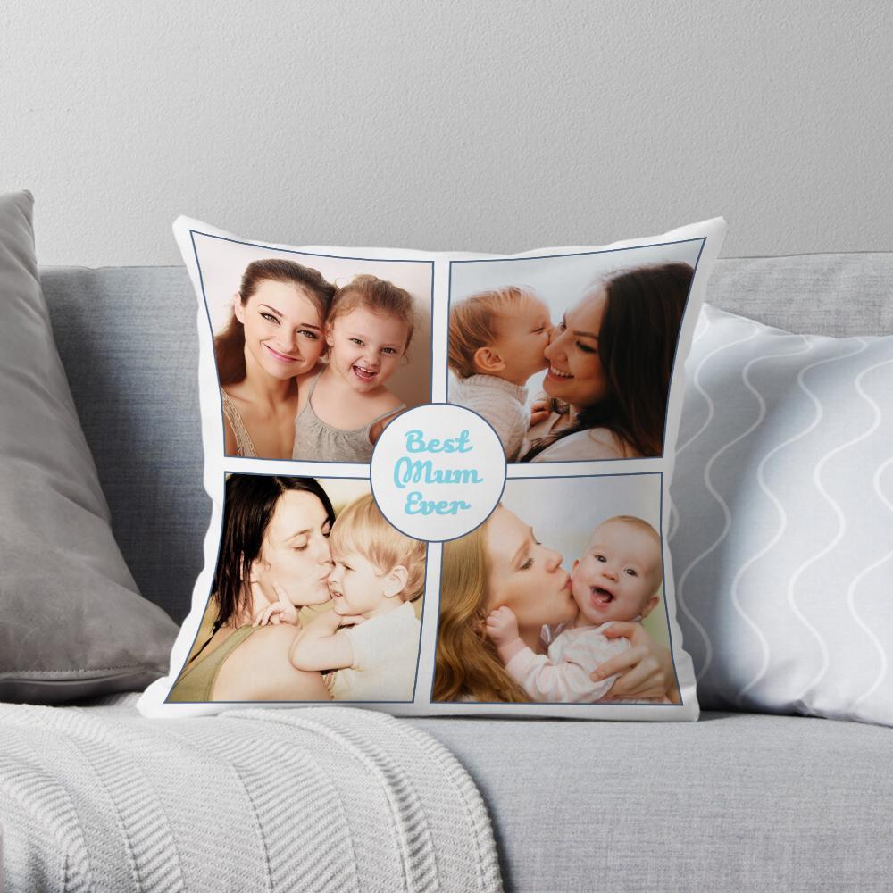 Custom Photo Pillow Cushion Pillowcase Cover Collage Photo Mother's Day Gift - soufeelus