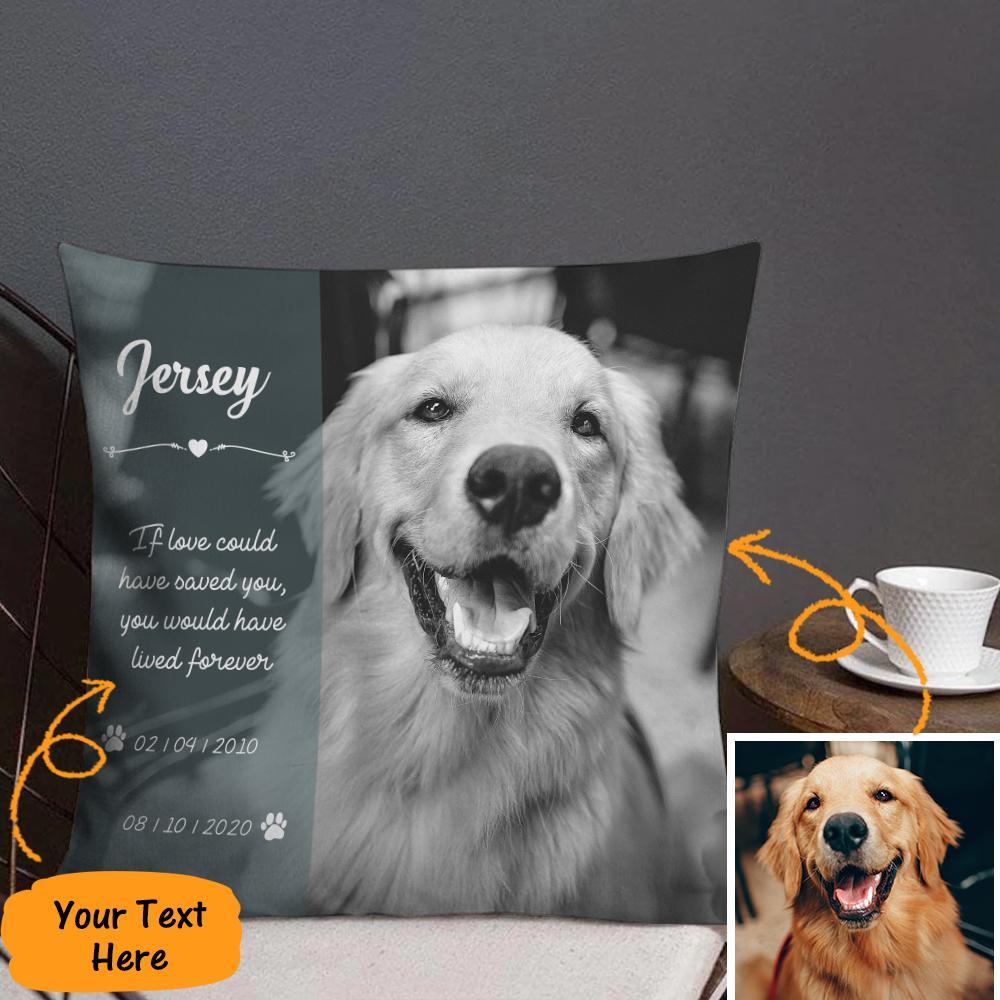 Pet Memorial Photo Pillow With Black And White Effect. Professional Photo Editing Included. Pillow Case Option Available. Pet Loss Gift - soufeelus