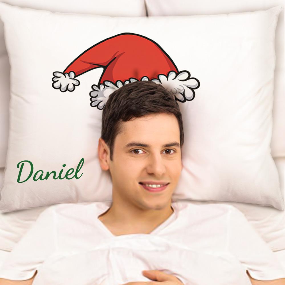Custom Christmas Pillowcase Santa Hat Pillow Cover Christmas Bedding Ornament For Couple Gifts
