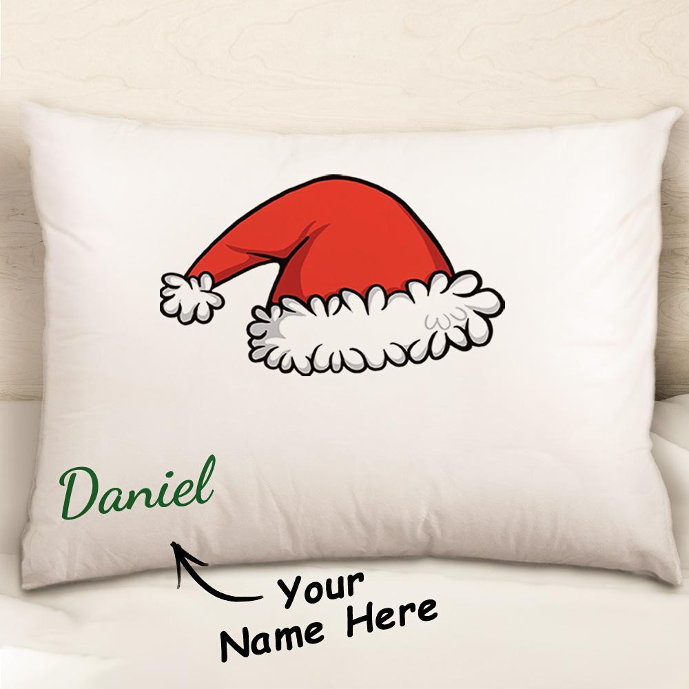 Custom Christmas Pillowcase Santa Hat Pillow Cover Christmas Bedding Ornament For Couple Gifts