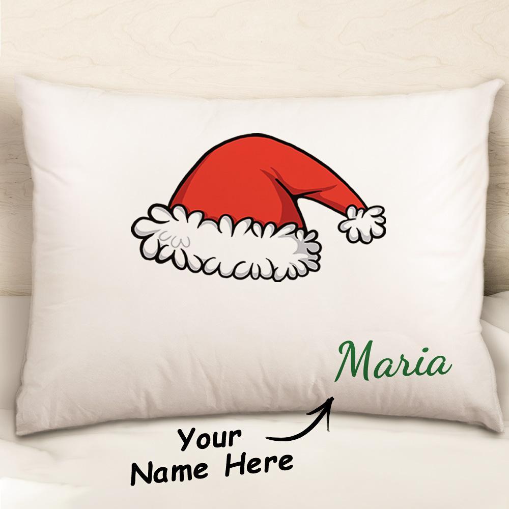 Custom Christmas Pillowcase Santa Hat Pillow Cover Christmas Bedding Ornament For Couple Gifts