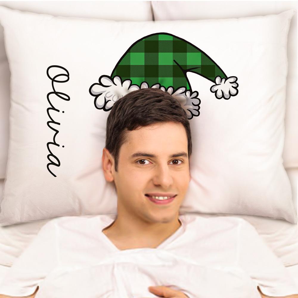 Custom Christmas Pillowcase Santa Hat Pillow Cover Bedding Ornament Best Christmas Gifts