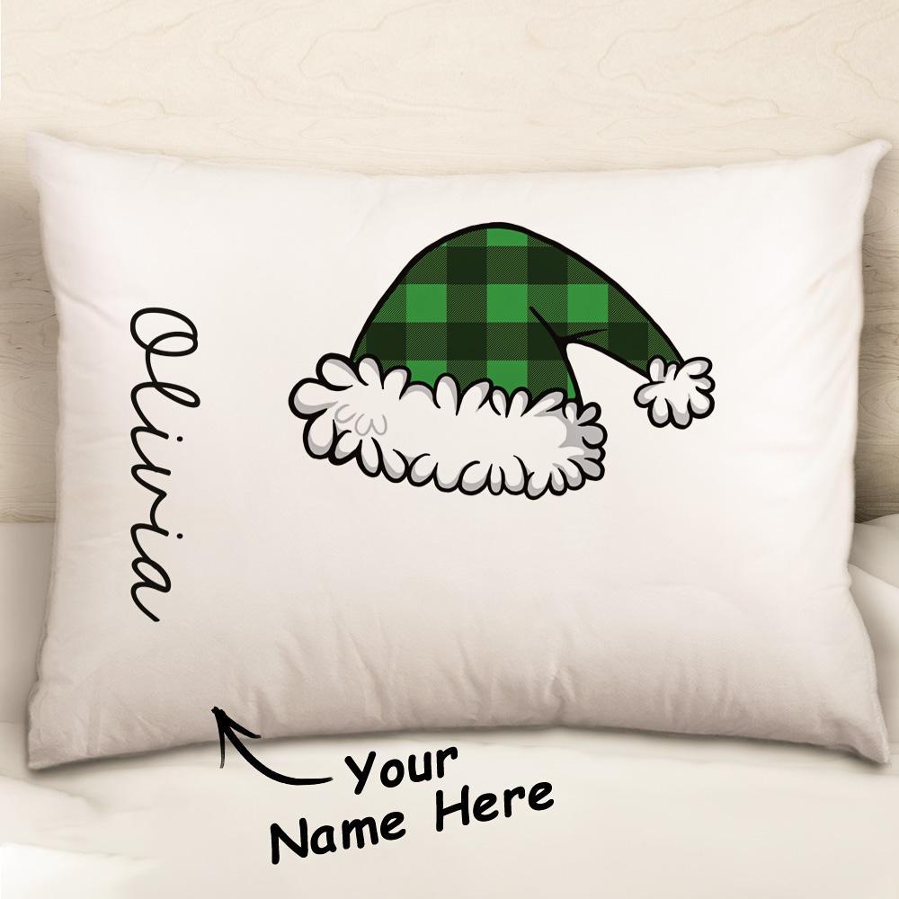 Custom Christmas Pillowcase Santa Hat Pillow Cover Bedding Ornament Best Christmas Gifts