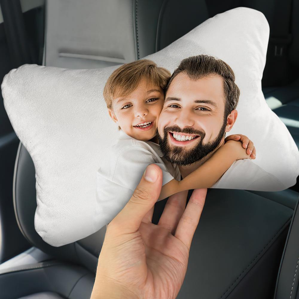Custom Photo Car Neck Pillow Father Theme - soufeelus