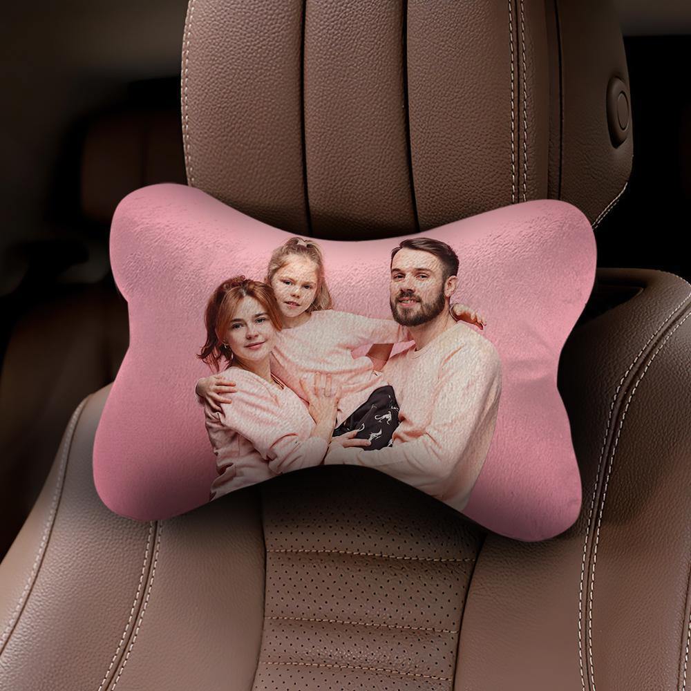 Custom Photo Car Neck Pillow Family Theme - soufeelus