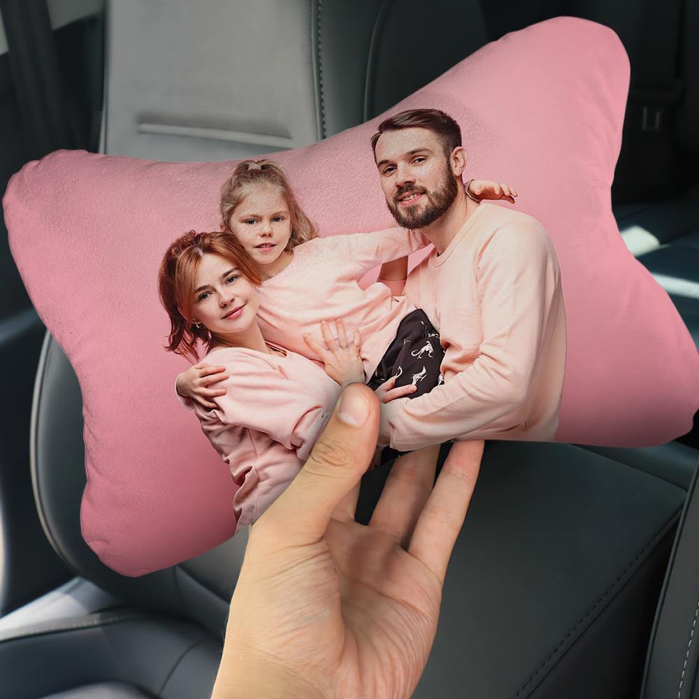 Custom Photo Car Neck Pillow Family Theme - soufeelus