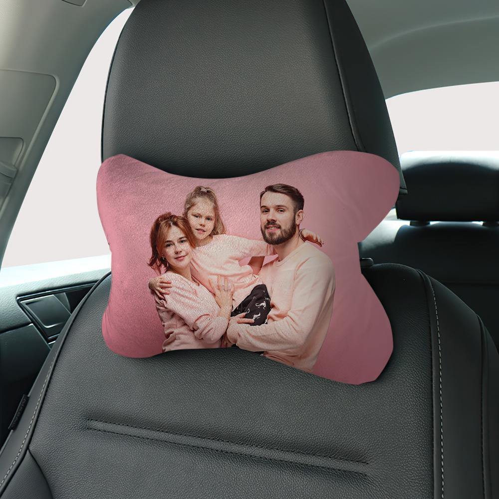 Custom Photo Car Neck Pillow Family Theme - soufeelus