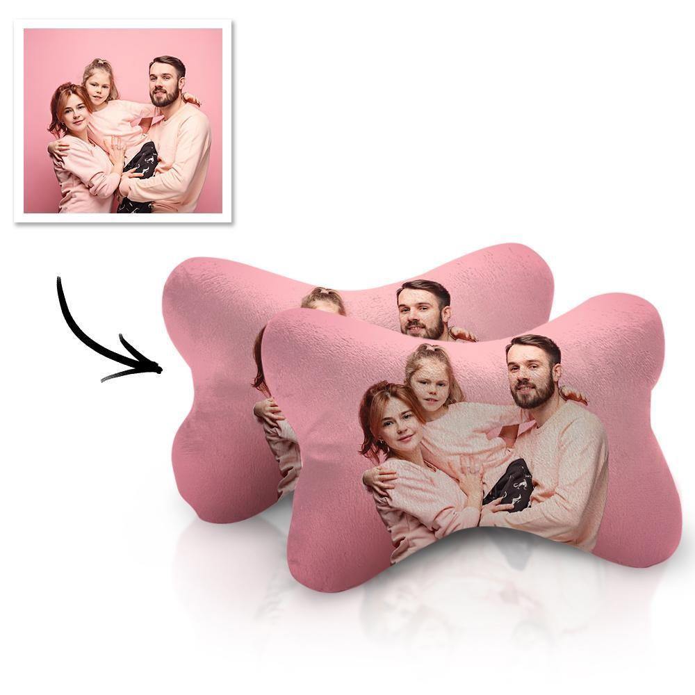 Custom Photo Car Neck Pillow Family Theme - soufeelus