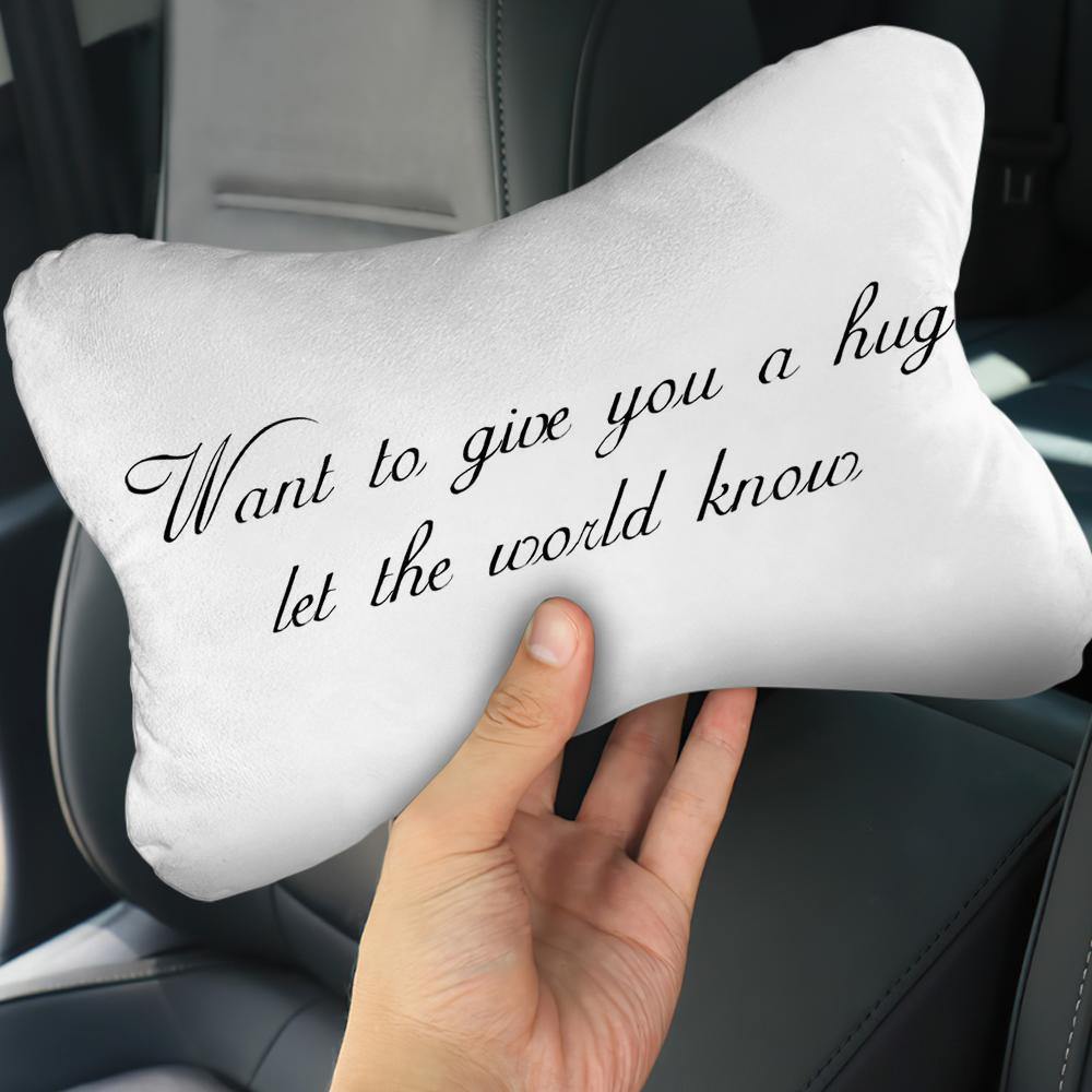 Custom Engraved Car Neck Pillow-White - soufeelus