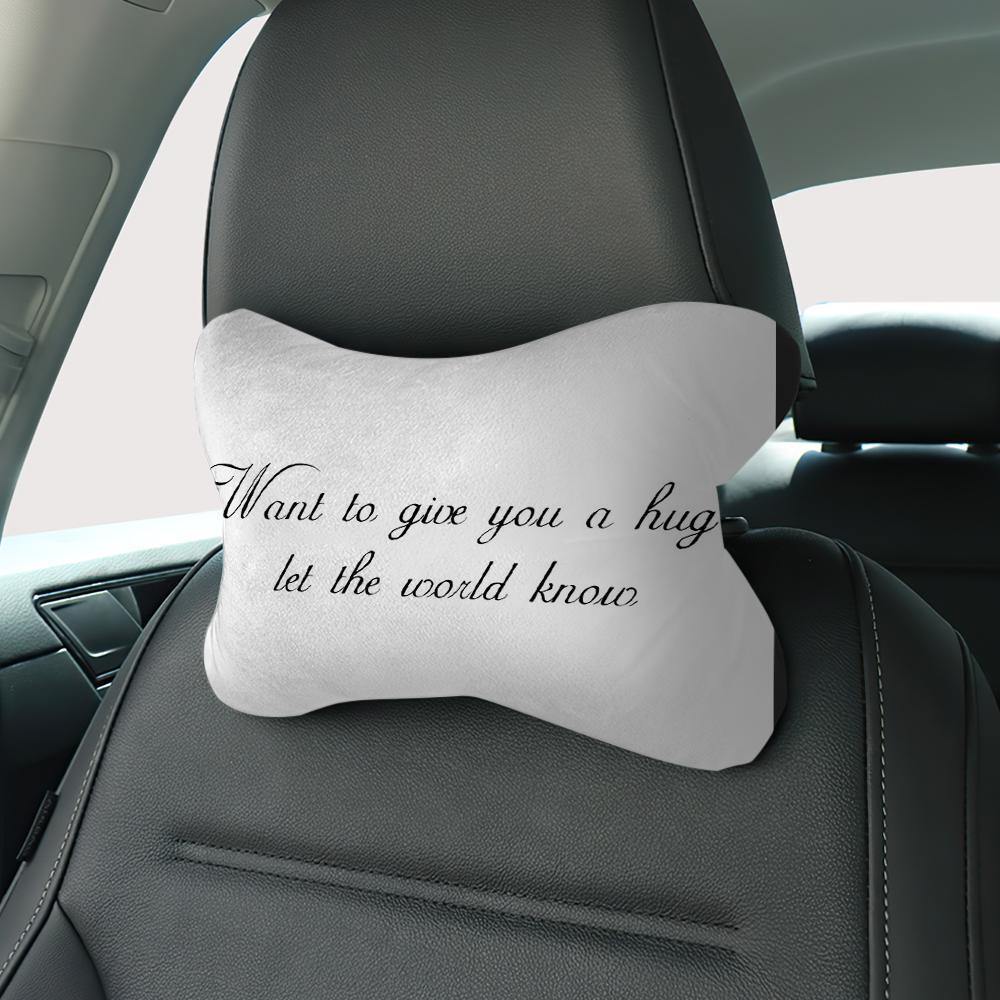 Custom Engraved Car Neck Pillow-White - soufeelus