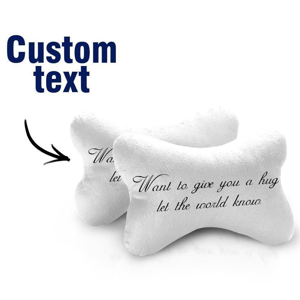 Custom Engraved Car Neck Pillow-White - soufeelus