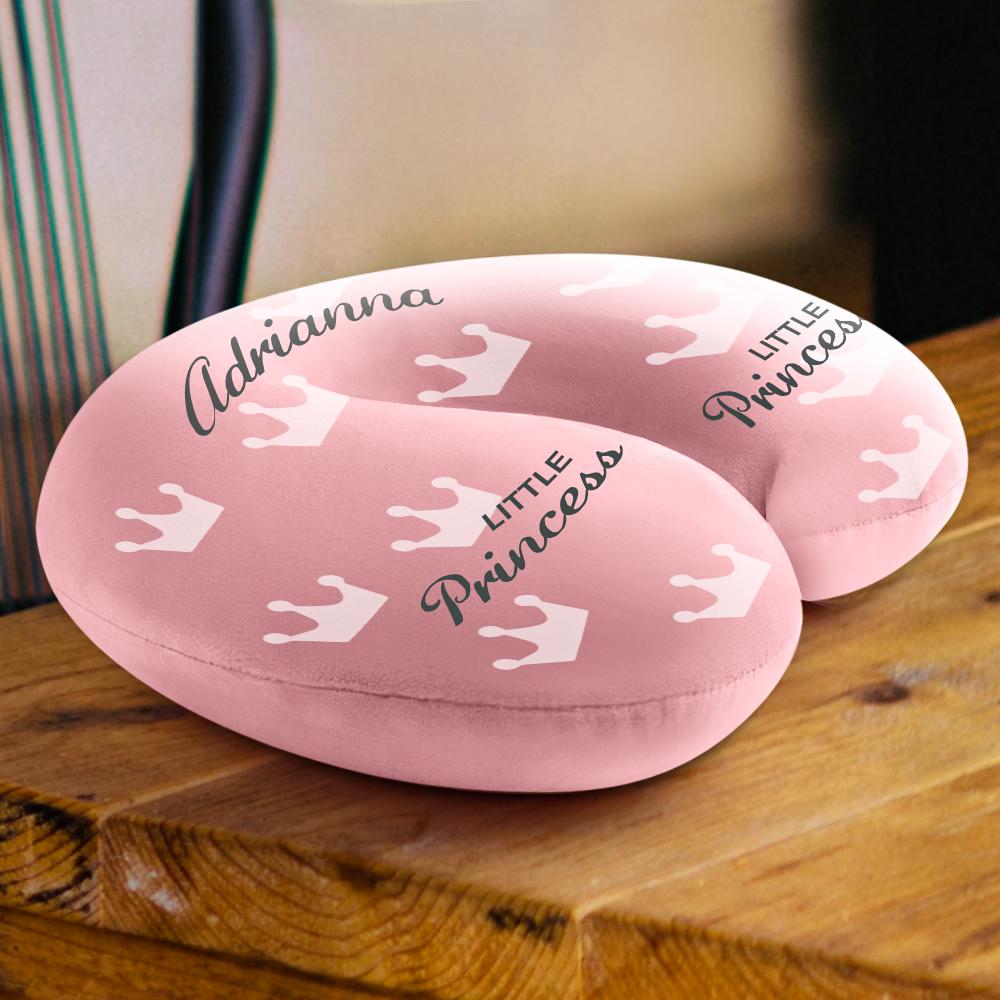Custom Travel Pillow Cushion Stylish Neck Support Cushion Flight Car Travel Trip Holiday Little Princess Crown